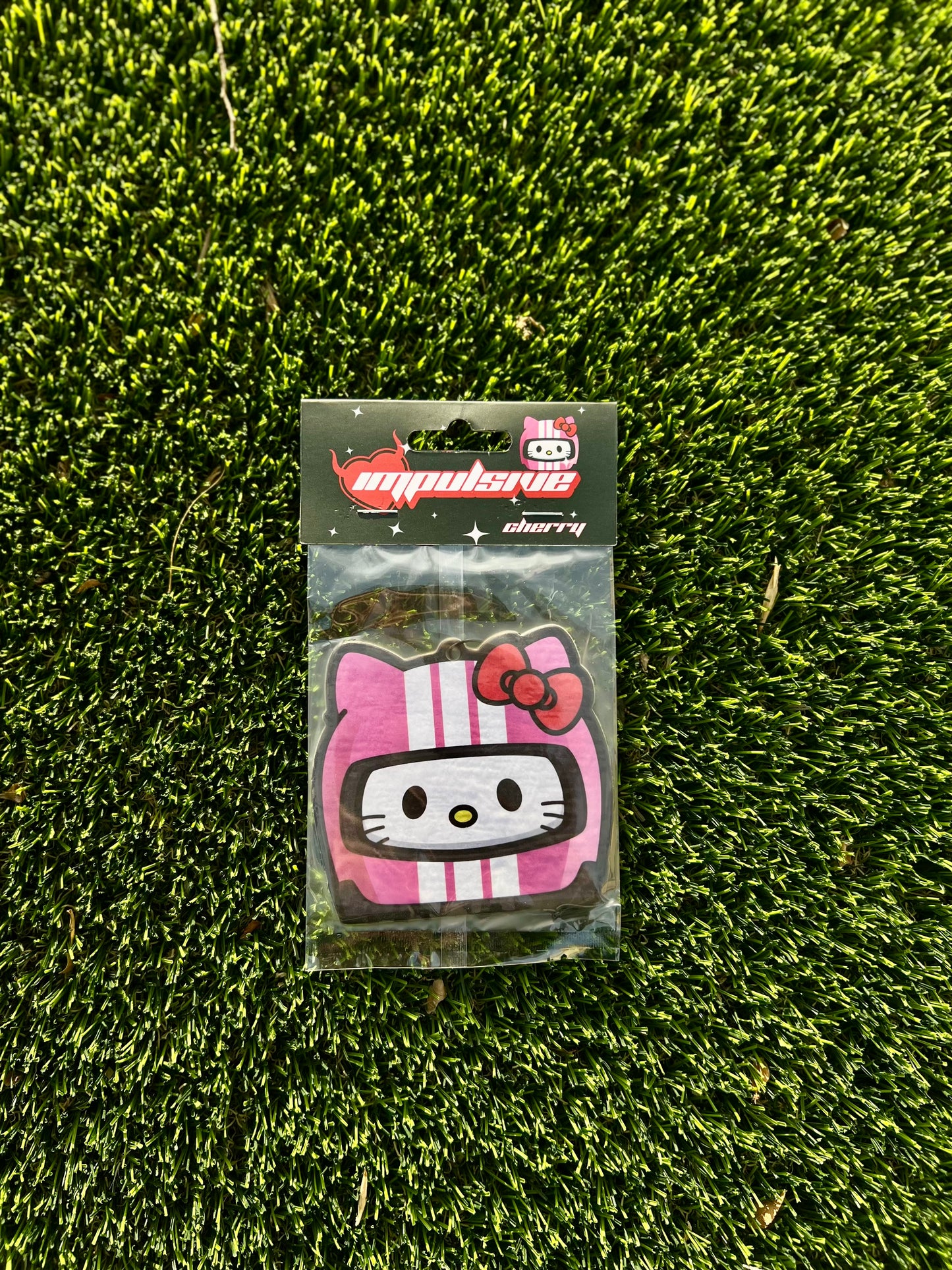 White Racer Kitty Air Freshener