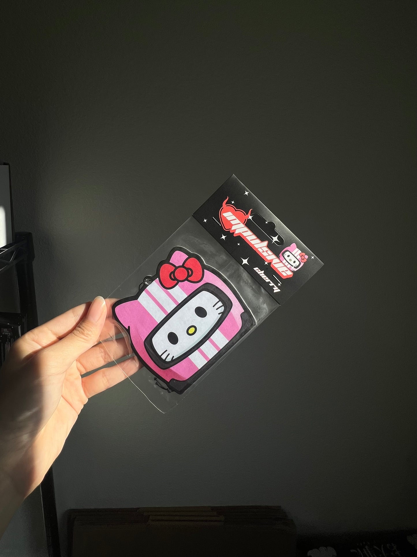 White Racer Kitty Air Freshener