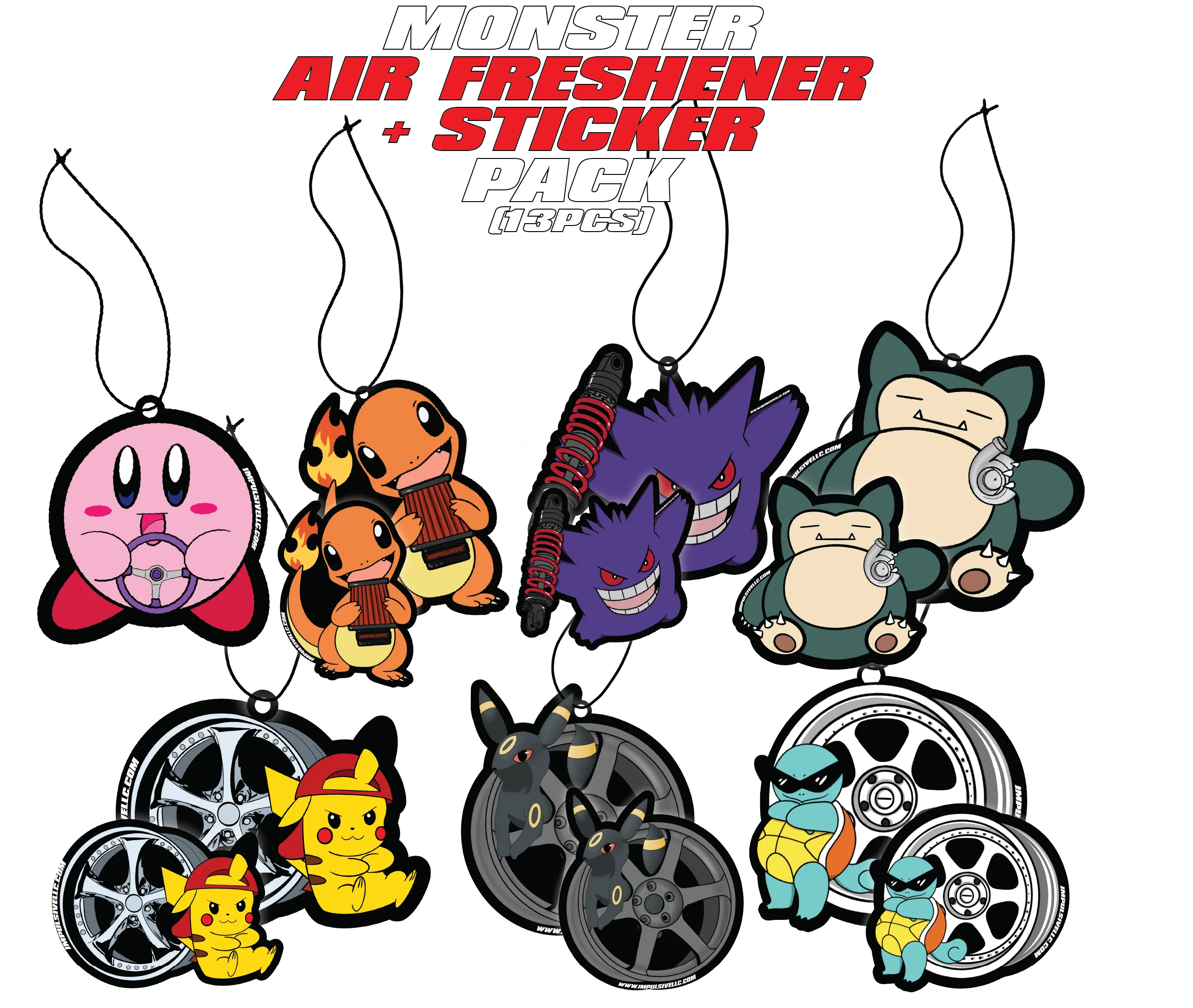 Monsters Air Freshener+Sticker Set