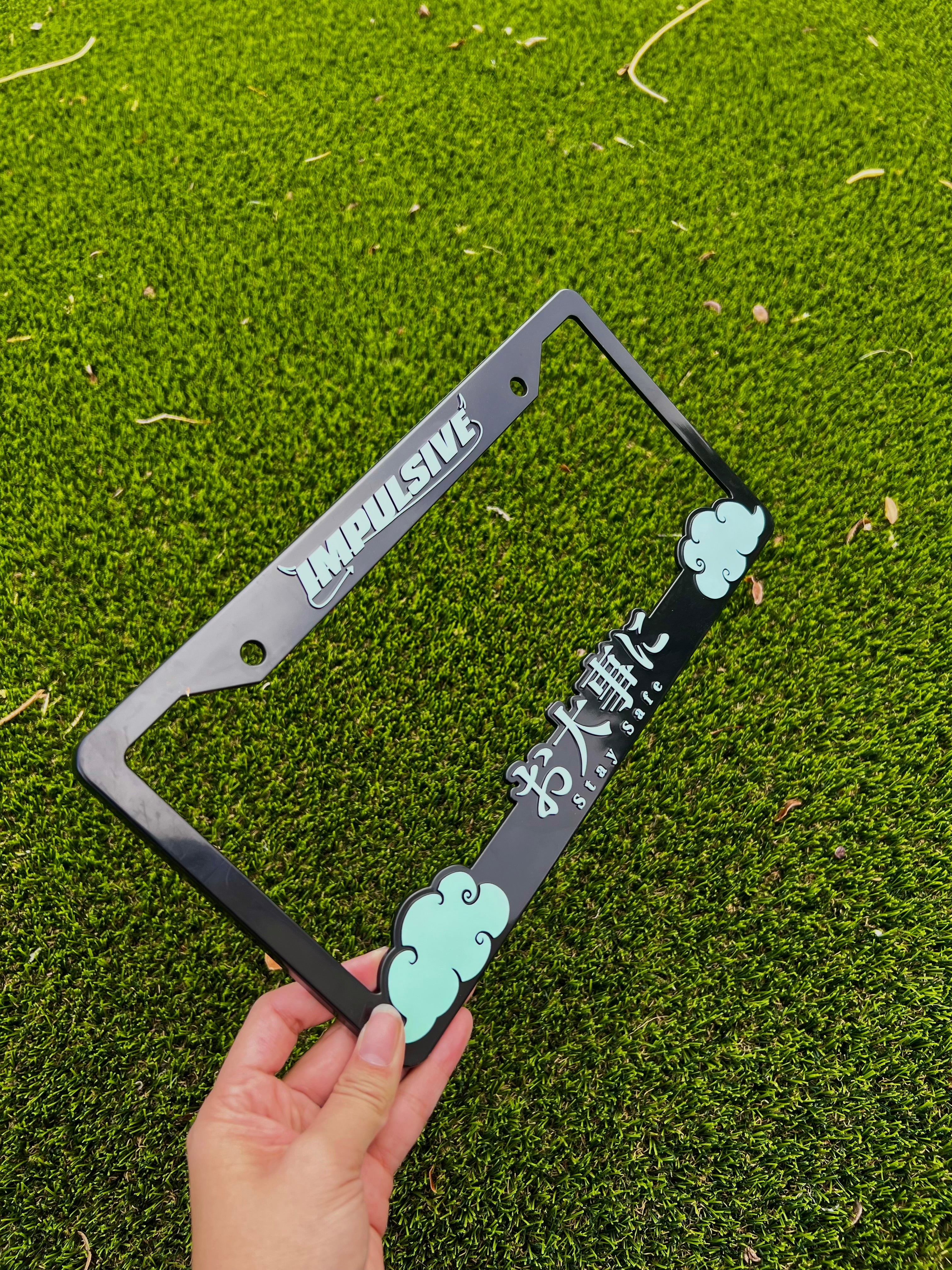 SEAFOAM GREEN Stay Safe License Plate Frame