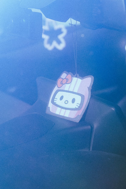 White Racer Kitty Air Freshener