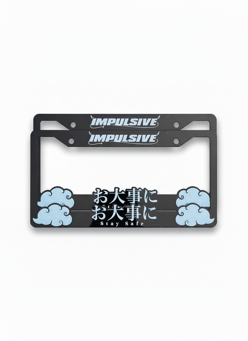 BABY BLUE Stay Safe License Plate Frame