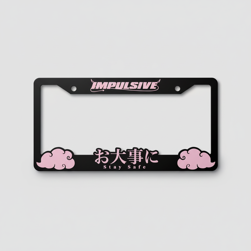 PINK Stay Safe License Plate Frame – Car Plate Frame | Impulsive LLC