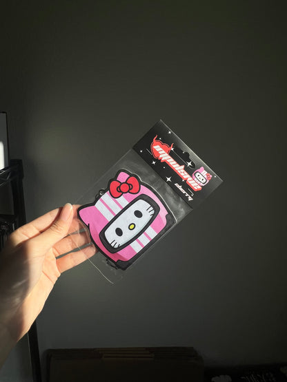 White Racer Kitty Air Freshener