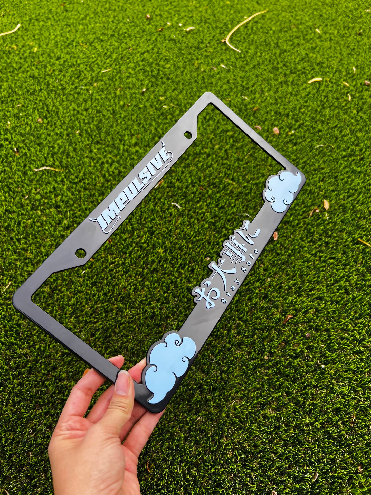 BABY BLUE Stay Safe License Plate Frame