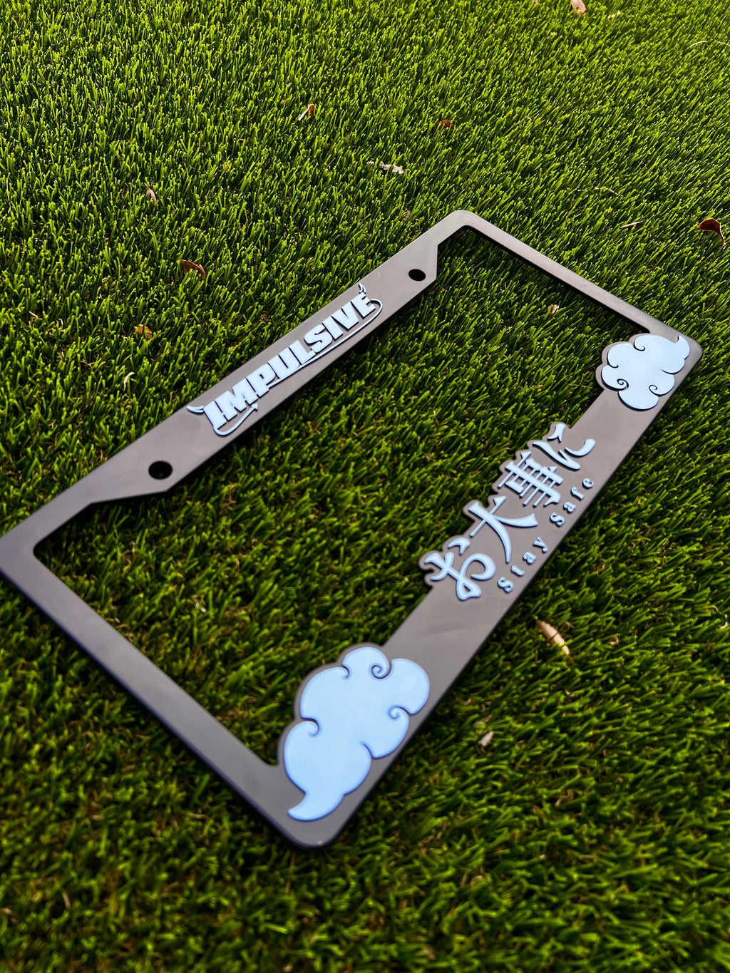 BABY BLUE Stay Safe License Plate Frame