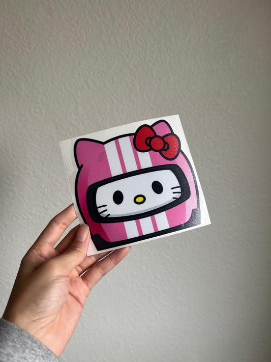 Racer White Kitty Peeker