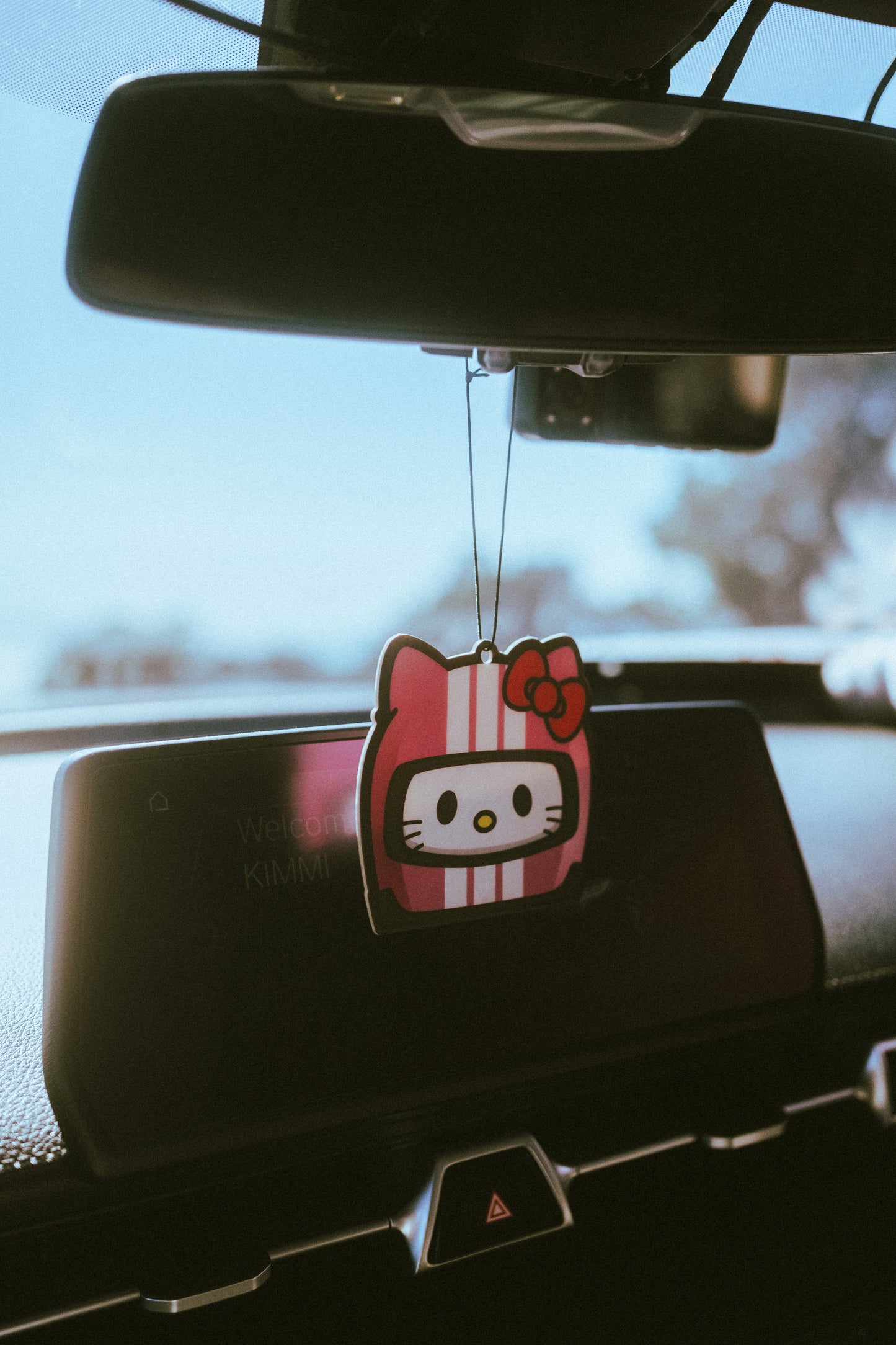 White Racer Kitty Air Freshener