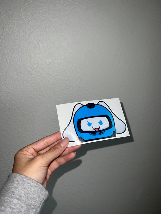 Racer Blue Bunny Peeker
