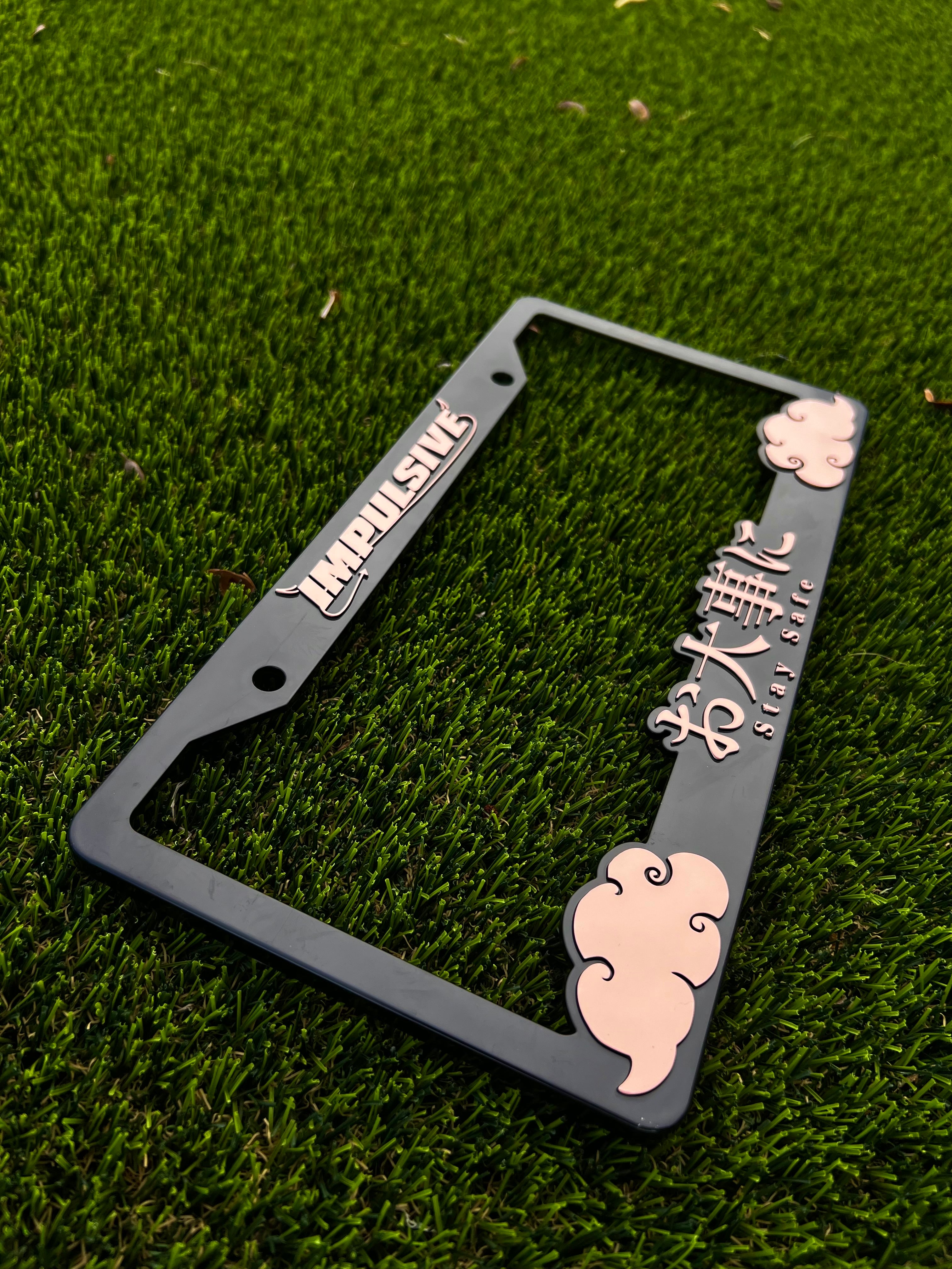 PEACH Stay Safe License Plate Frame