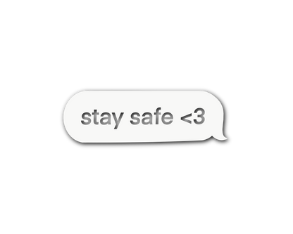 Stay Safe Text Decal