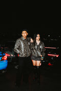 Impulsive Leather Bomber Jacket