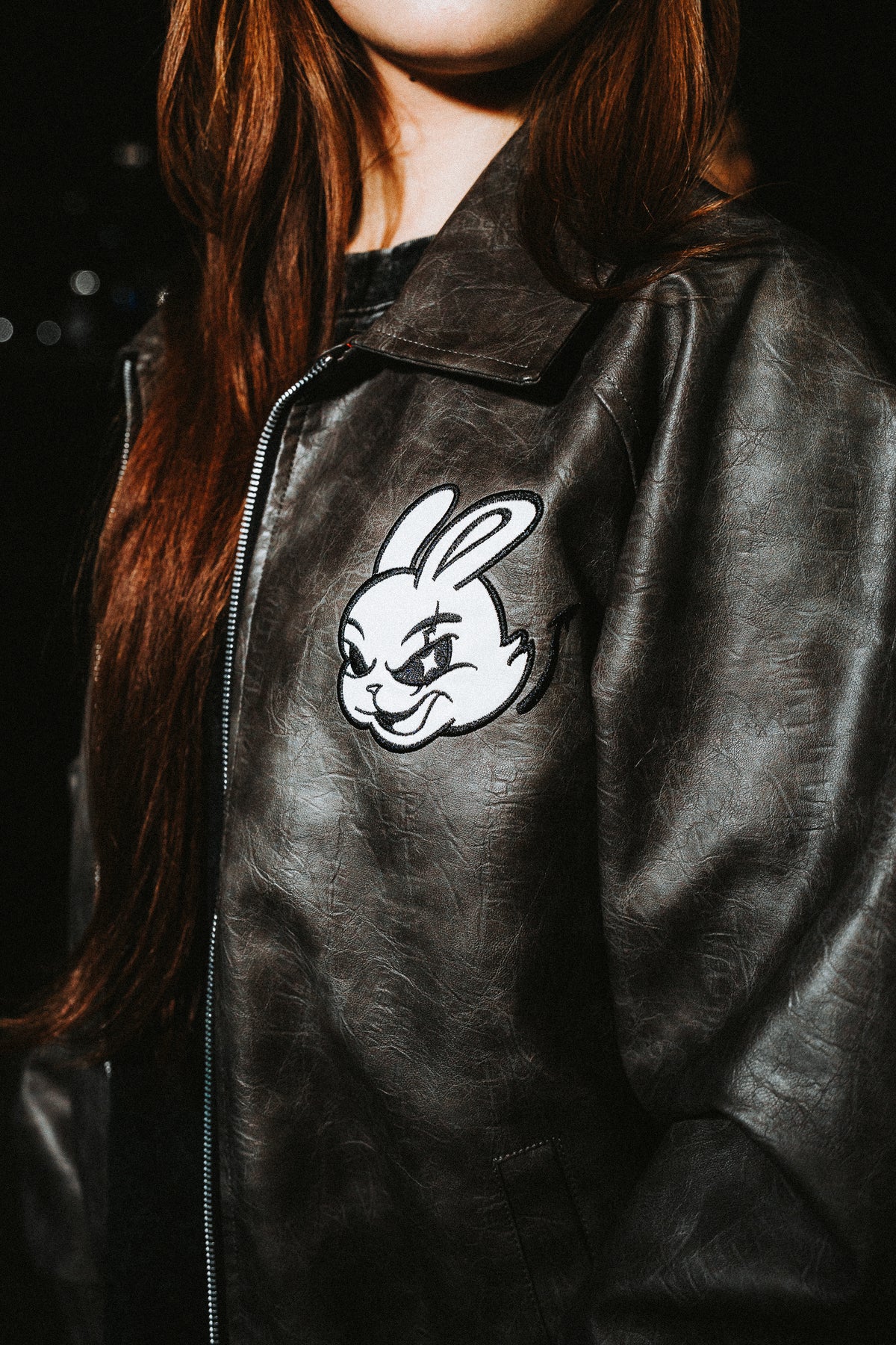 Impulsive Leather Bomber Jacket