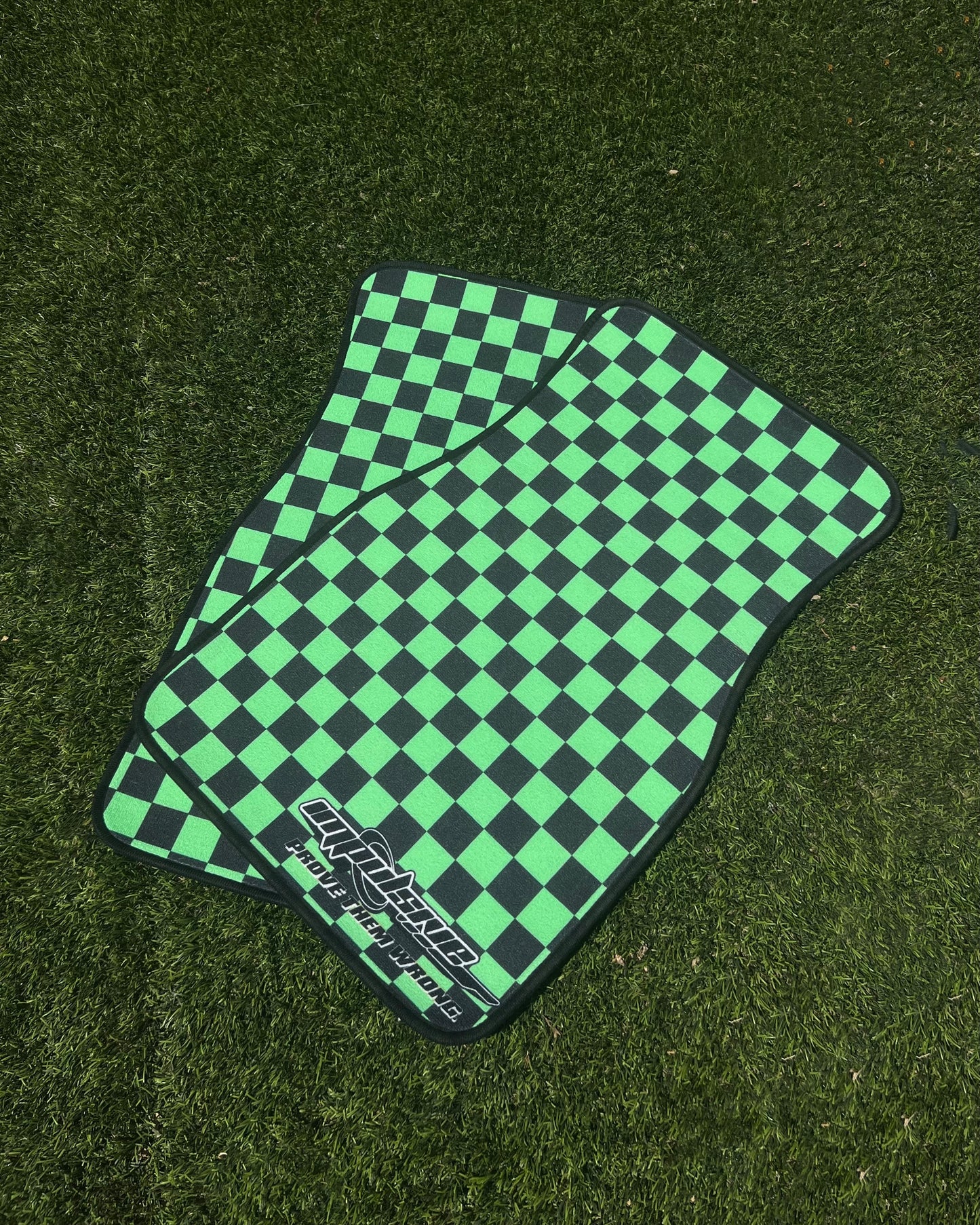 Checkered Floor Mats - GREEN / PREORDER
