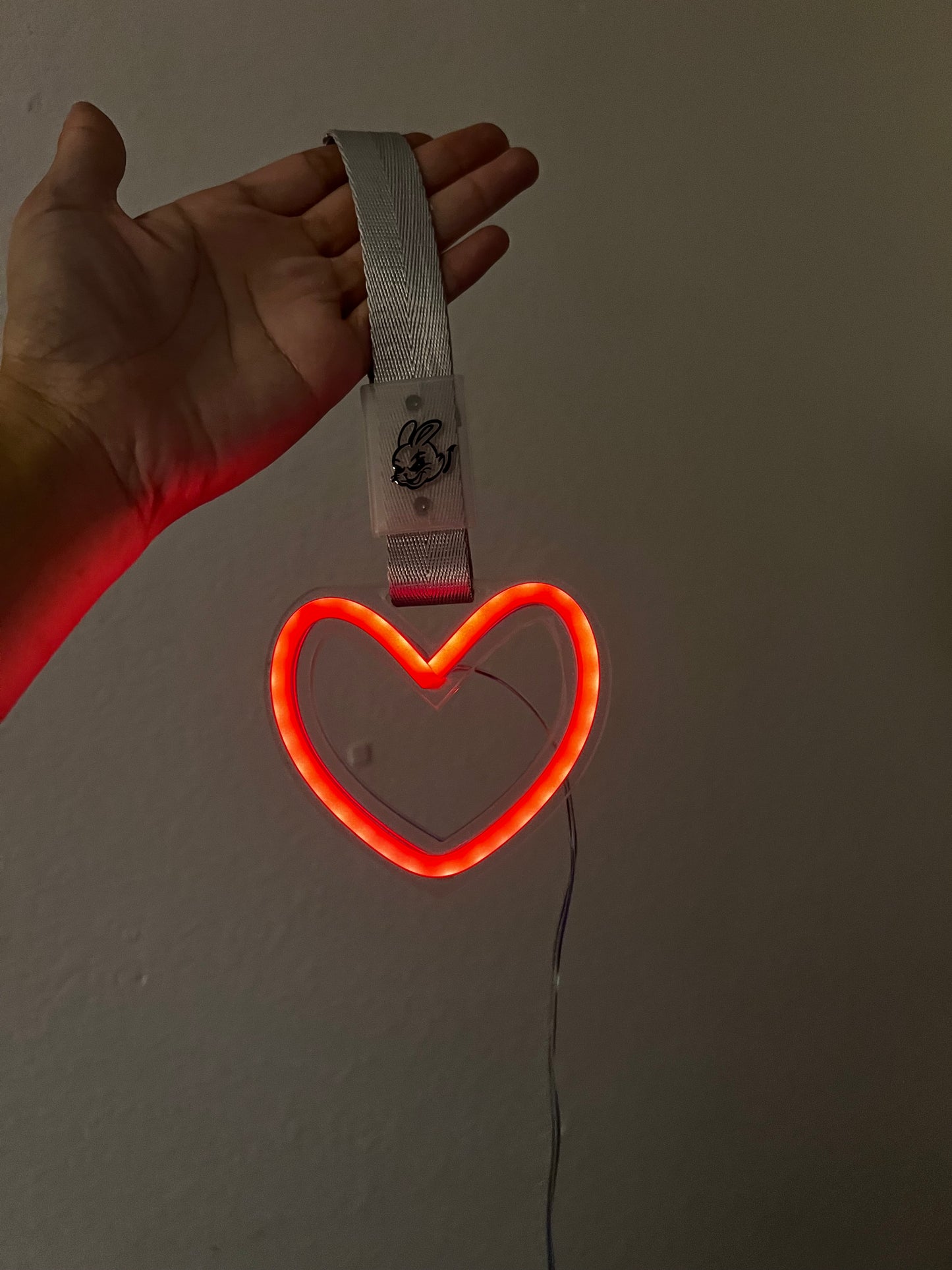 Red LED heart tsurikawa bus handle for JDM cars