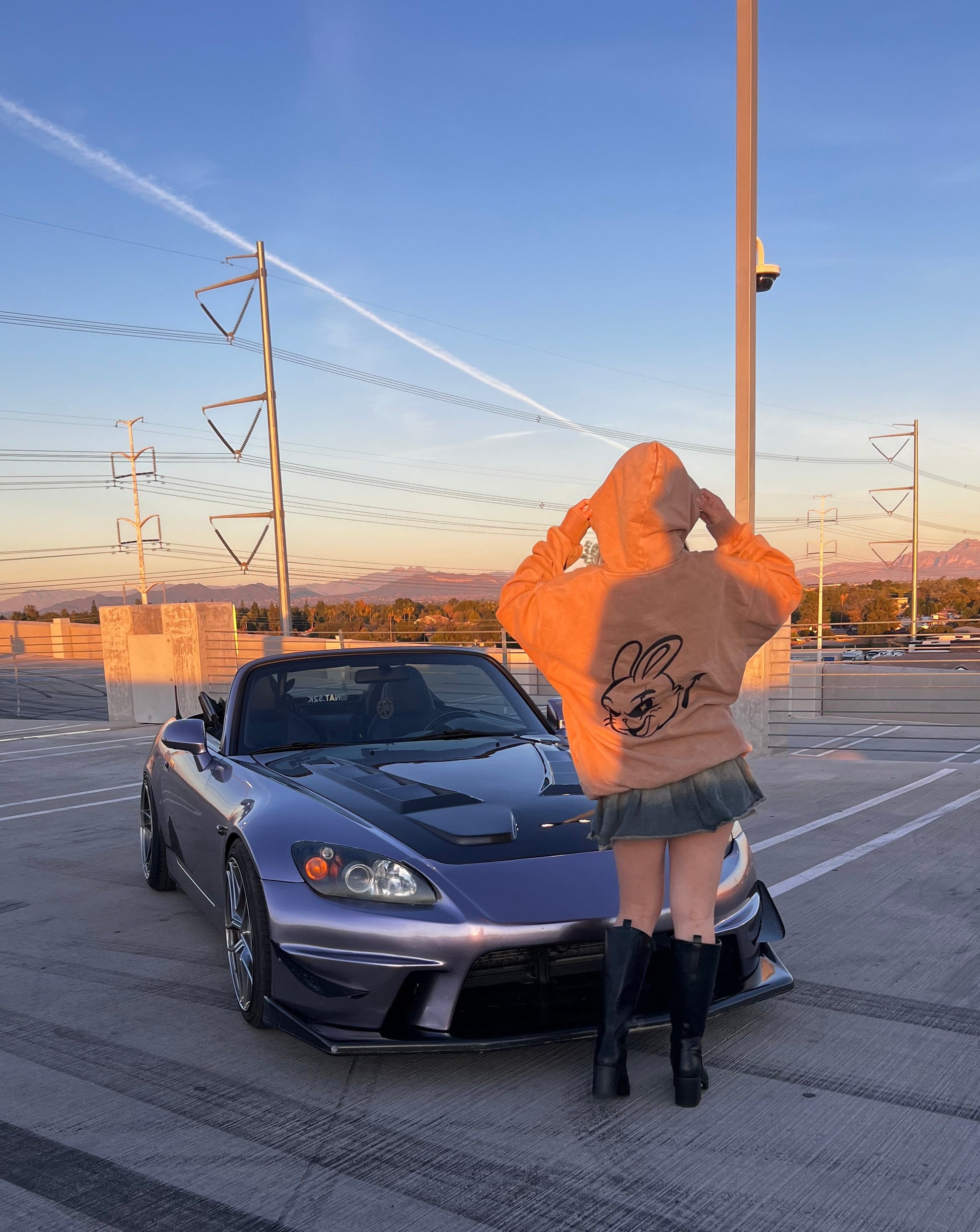 Impulsive oversized washed mascot hoodie streetwear