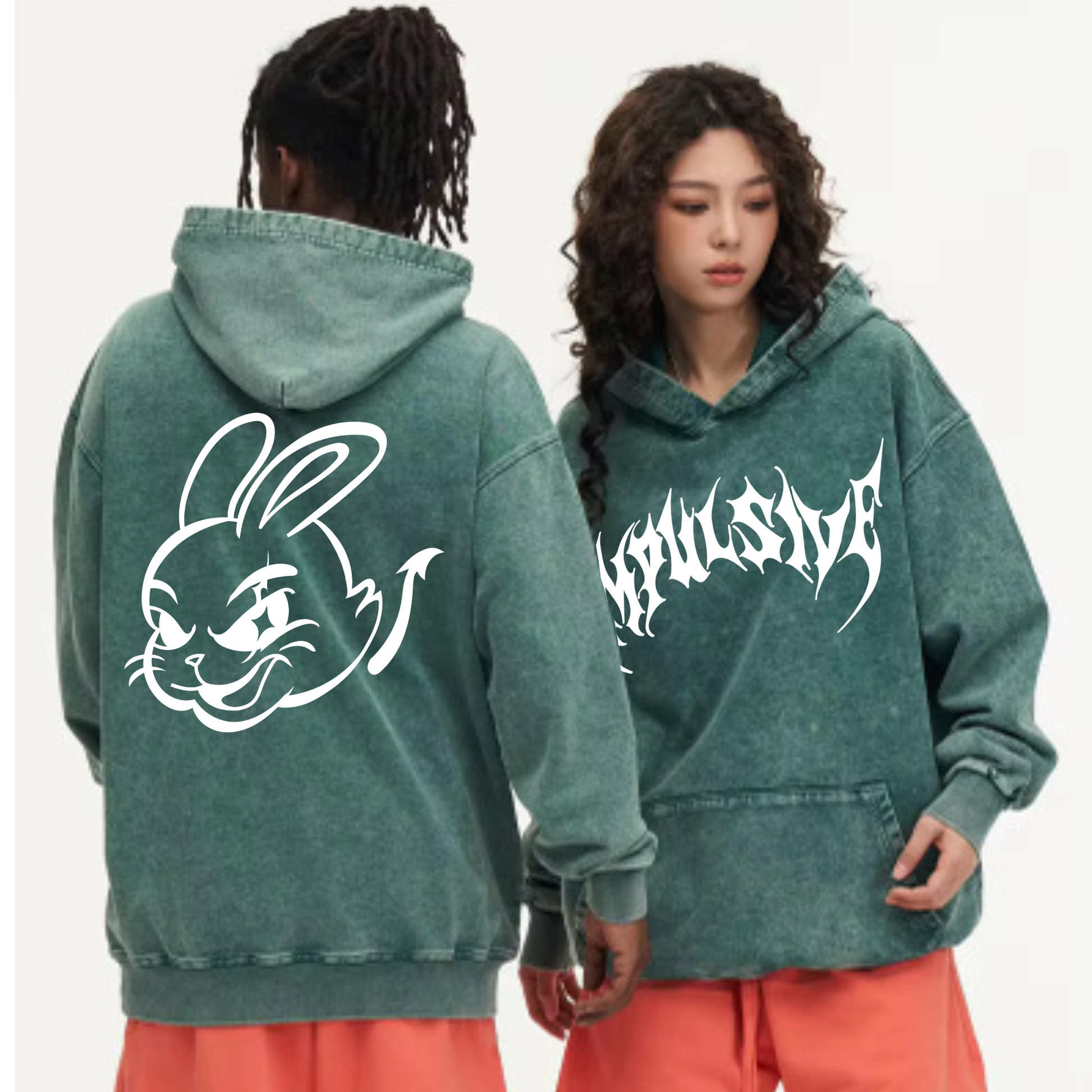 impulsive oversized washed mascot hoodie streetwear