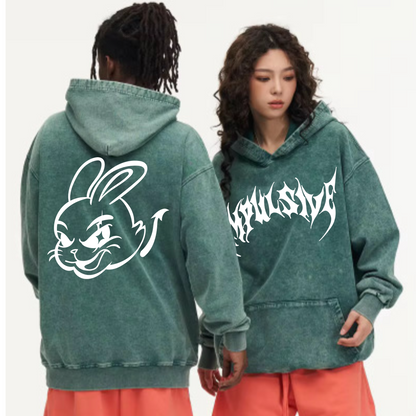 impulsive oversized washed mascot hoodie streetwear