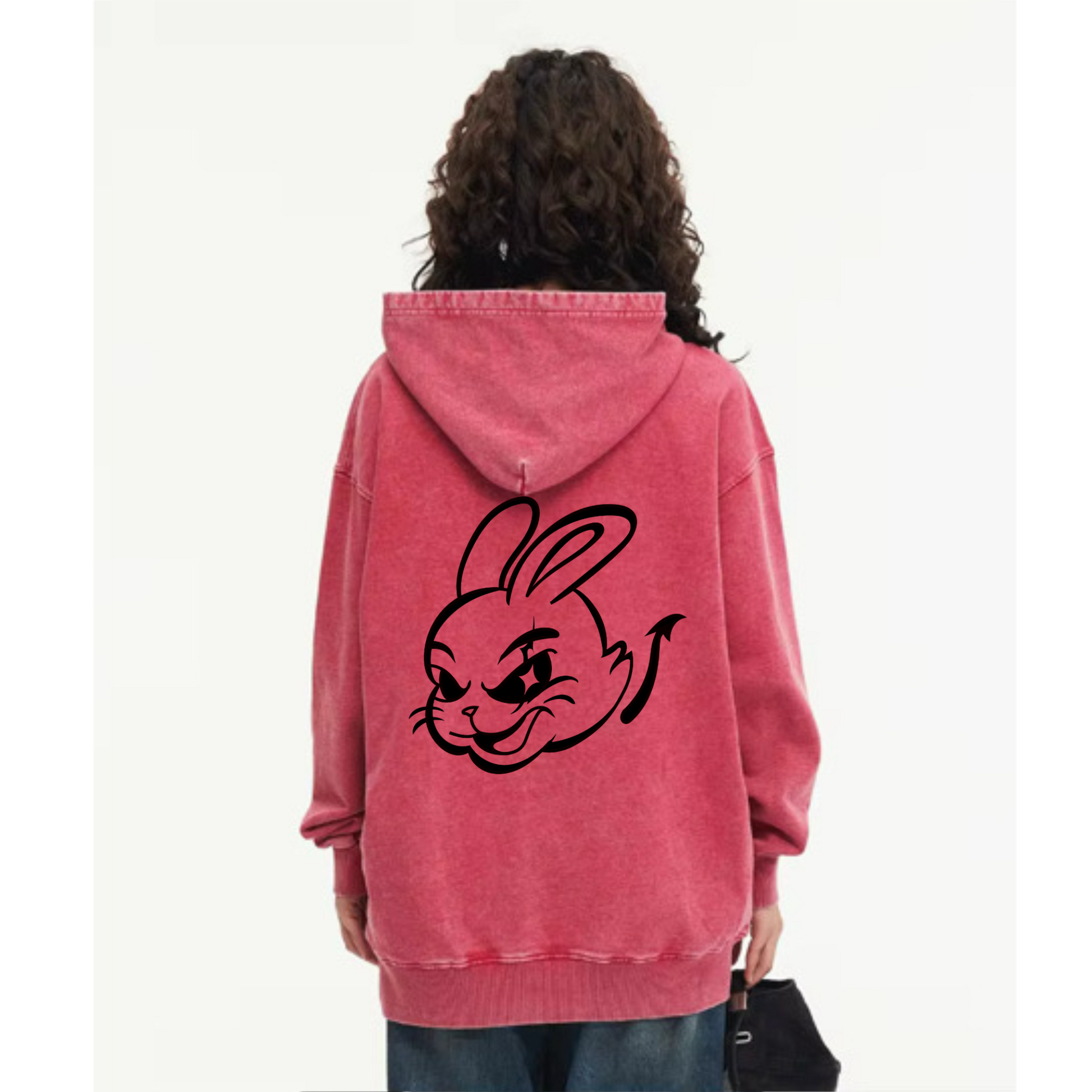 vintage washed oversized hoodie back graphic