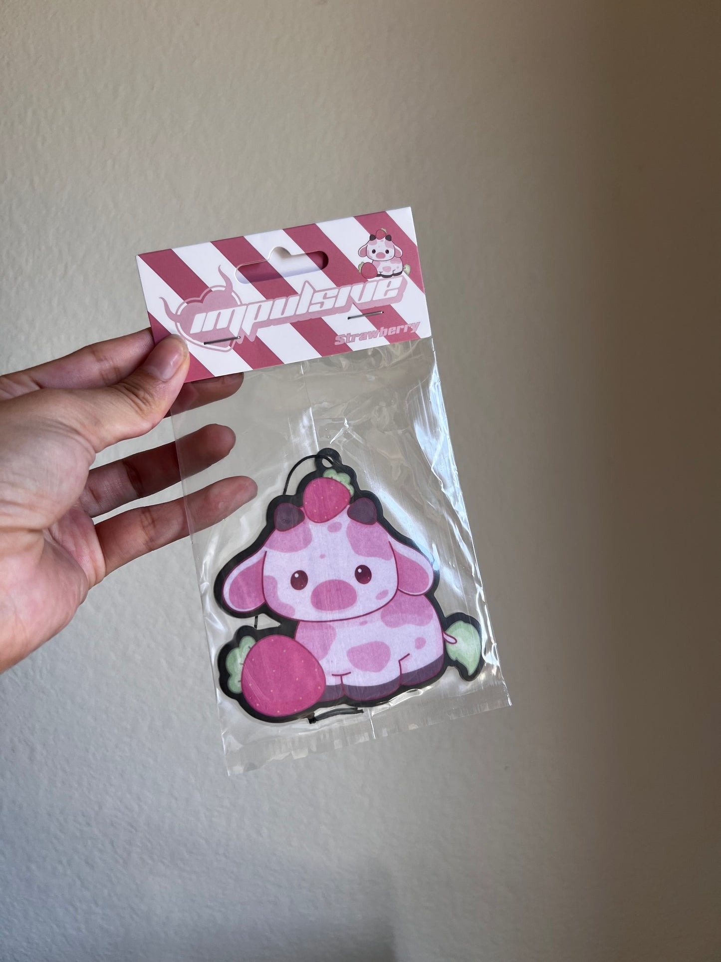 strawberry cow scented car air freshener by impulsive