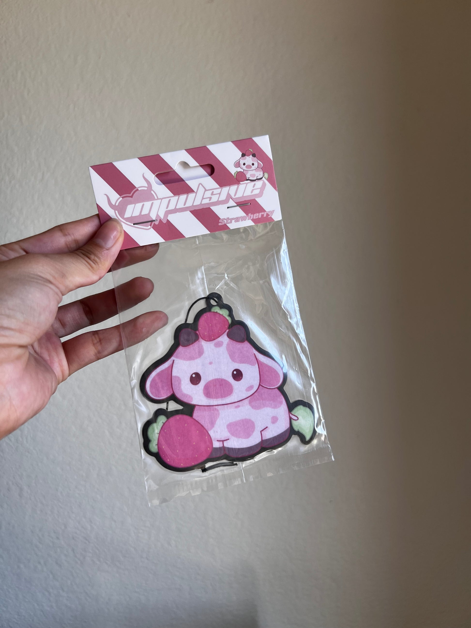 strawberry cow scented car air freshener by impulsive