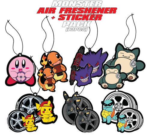 Monsters Air Freshener+Sticker Set