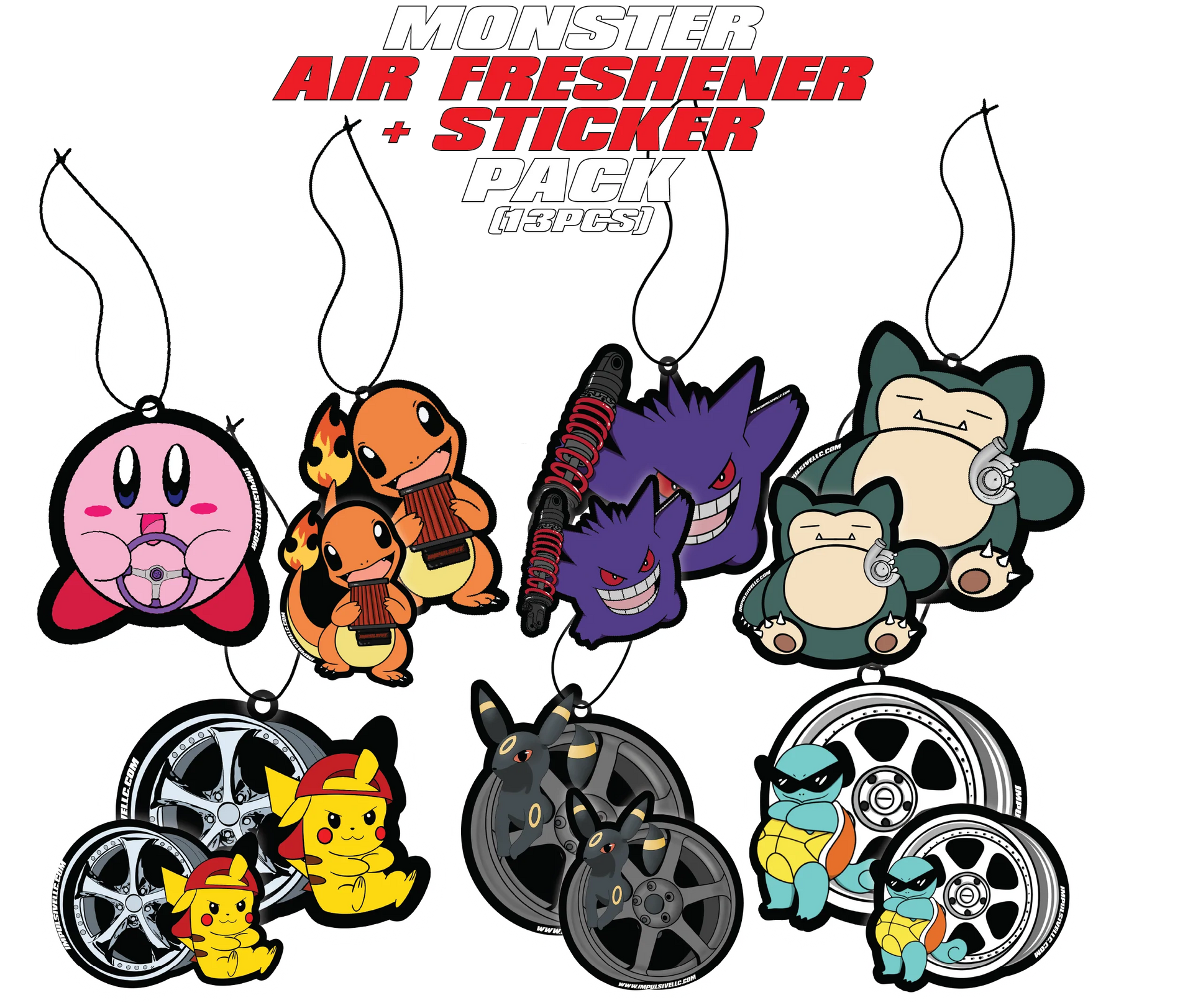 Monsters Air Freshener+Sticker Set