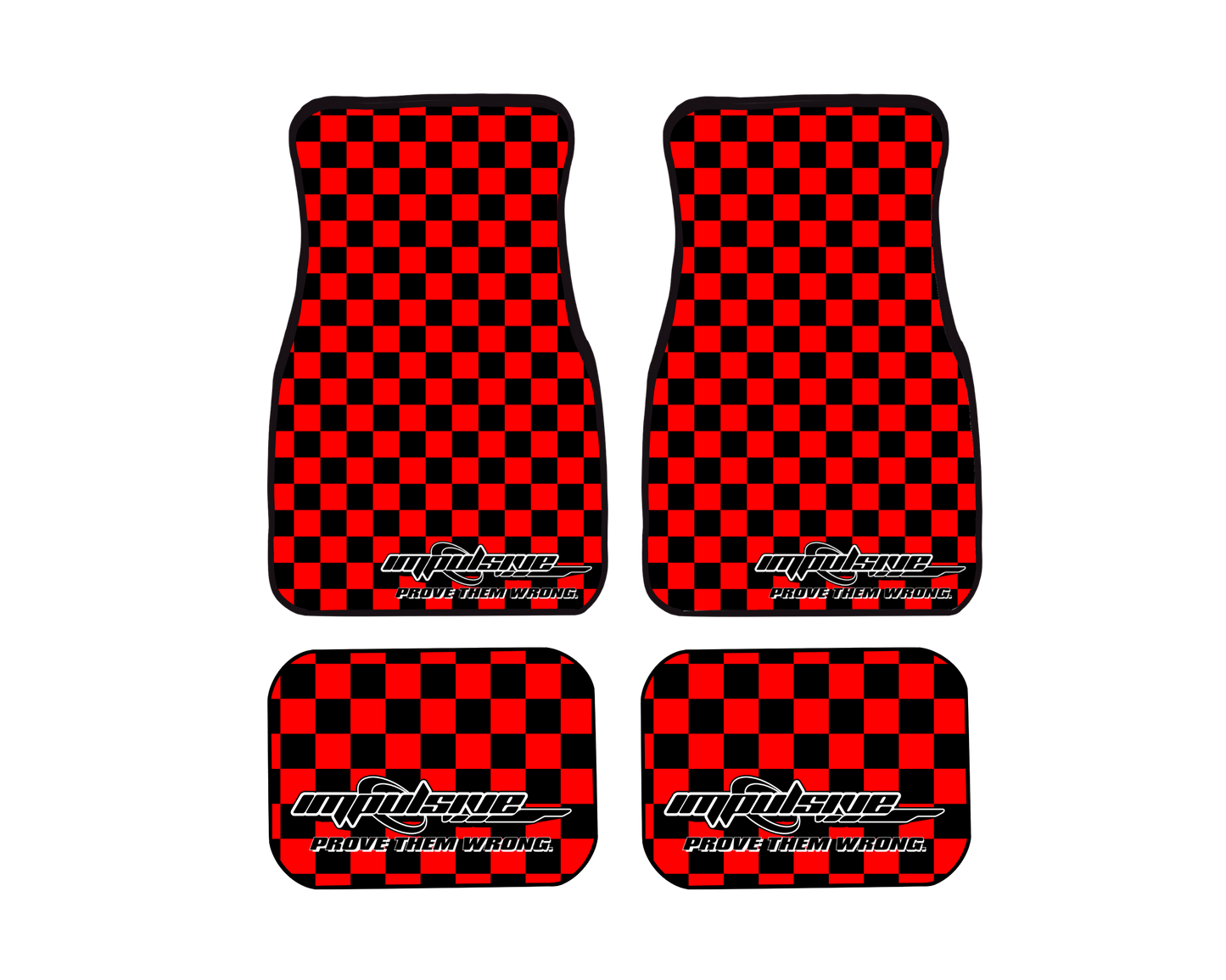 Checkered Floor Mats - RED / PREORDER