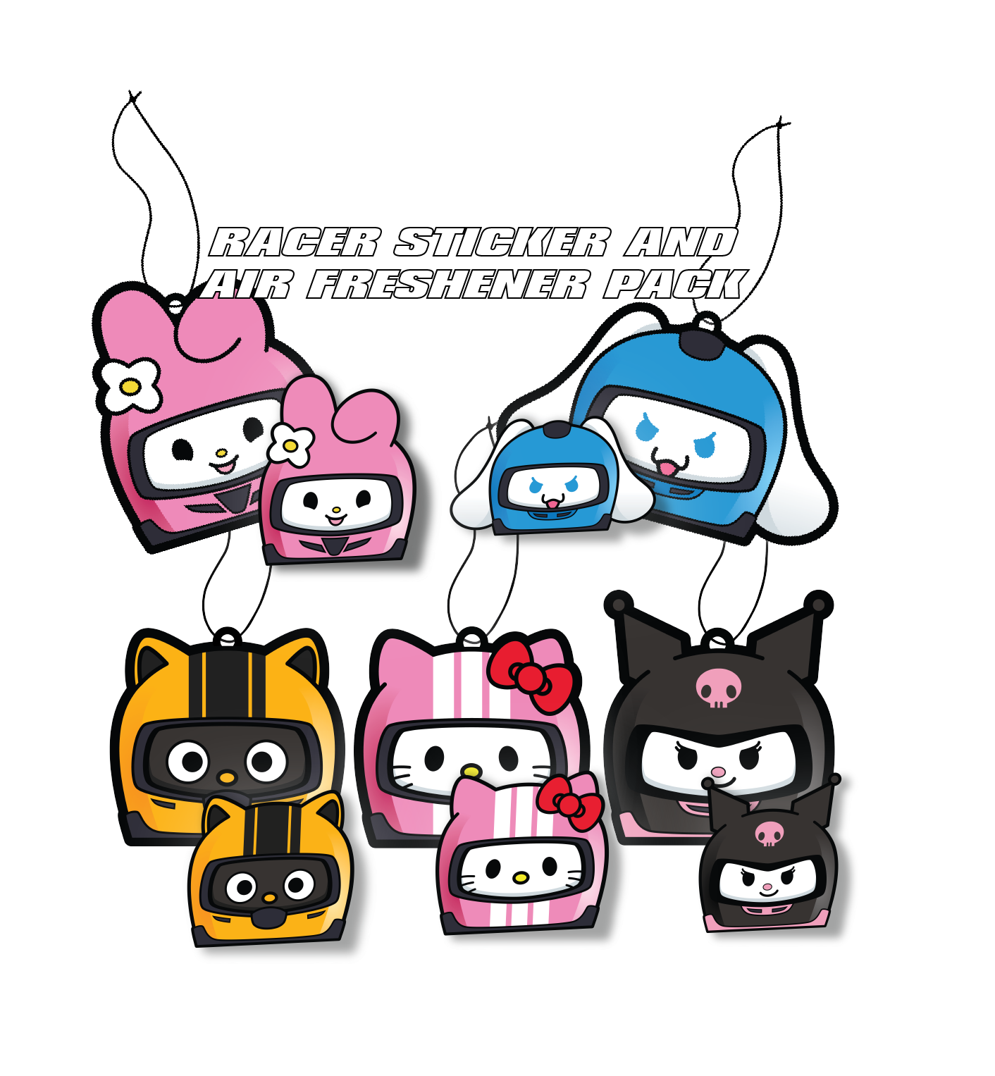 Racer Animals Sticker+Air Freshener Set